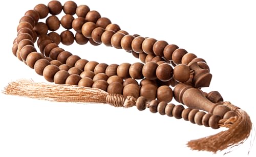 Sandalwood Tasbih 99 8mm - Islamic Prayer Beads, Tasbeeh, Muslim Rosary, Masbaha, Misbaha, Tesbih, Tespih, Dhikr, Zikr, Sibha, Muslim Mala, Worry Beads, Prayer Counter