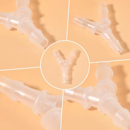8 Pcs 5mm Tube Connector Y Water Fitting 3way Hose Splitter Plastic Hose Connector BarbPipe Tubing Joint Splicer Connectors Cannula for Pipe Household Transparent