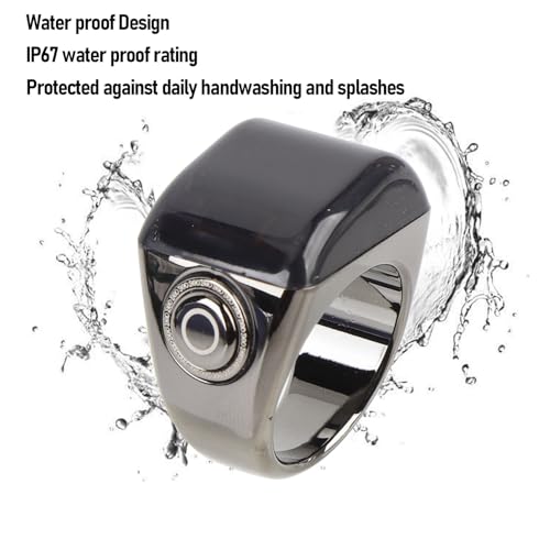 Bewinner Smart Tasbih Finger Counter, Rechargeable Pray Time Reminder Digital Finger Rings, IP67 Water Proof Smart Ring Counter for Muslims, Prayer, Reminder (20mm)