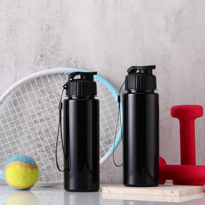 Mifoci 20 Pieces Water Bottle Bulk 17 oz Plastic Water Bottles Bulk Gym Sports Adults Reusable Large Bottles with Leak Proof Flip Top for Party Outdoor (Solid Black) - color: Solid Black
