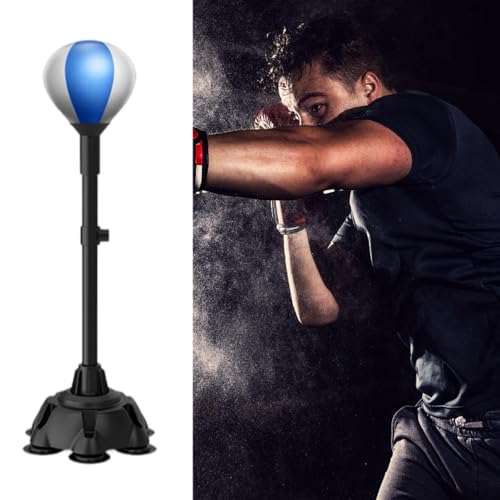High-Speed Boxing Ball Set for Home Gym Training - color: Blue Silver