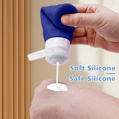 Silevoler Travel Bottles for Toiletries, Silicone Travel Size Containers - color: Blue