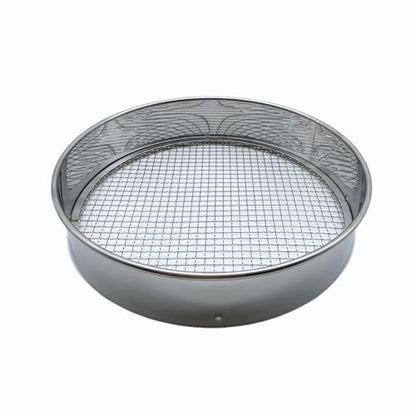 Soil Sifter Set with 3 Sieve Meshes for Rock and Sand - Stainless Steel