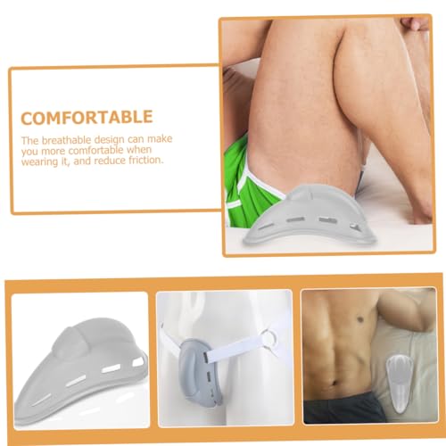 BESPORTBLE Groin Protector Athletic Cup Integrated Crotch Guard Gray Hard Material One Size Reusable Training Boxing MMA Sports Protective Gear