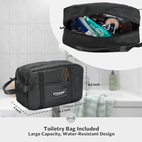 STOVER 45/80/100L Rolling Duffel Bag with Wheels, X-Large Durable Travel Duffle + Toiletry Bag, Heavy Duty, Packable with Shoulder Straps- Use as Luggage or Backpack, Men/Women (Black) - color: Black