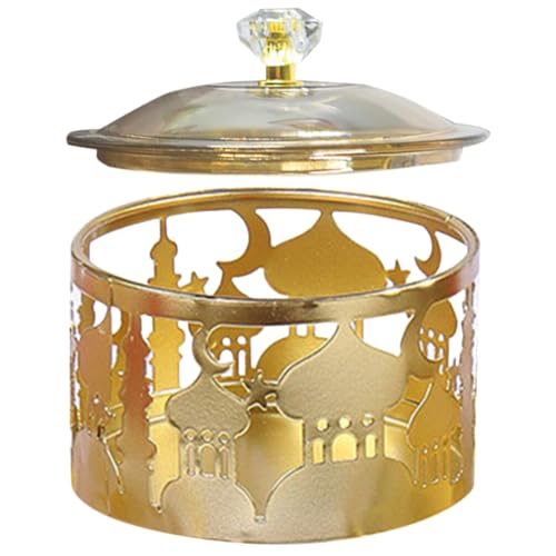 VOSAREA 3pcs Ramadan Tray with Lid Eid Mubarak Candy Dish Decorative Ramadan Food Container Eid Cookie Trays Trinket Box for Eid Party Supplies