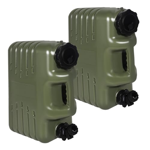 REDCAMP 4 Gallon/15L Portable Water Container with Spigot, Green 2 Pack | BPA Free Camping Water Jug, No Leakage Water Tank, Portable Emergency Water Storage for Camping, Hiking, Hurricane Supplies - color: Green, size: 4Gal/512Ounces, 2Pack