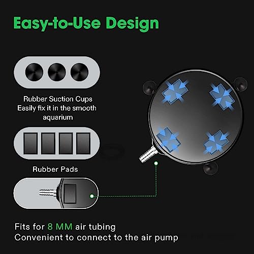 VIVOSUN Air Stone Disc 8 x 8 Inch with Shell and Sucker for Aquarium, Fish Tank and Hydroponics Air Pump (Pack of 2) - size: 8 inch-Round (Pack of 2)