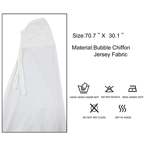 Instant Chiffon Hijab with Tie Back Under Cap Solid Color Soft Chiffon Scarf With Hijab Inner Caps For Muslim Women - color: Snow White