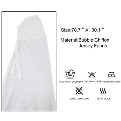 Instant Chiffon Hijab with Tie Back Under Cap Solid Color Soft Chiffon Scarf With Hijab Inner Caps For Muslim Women - color: Snow White