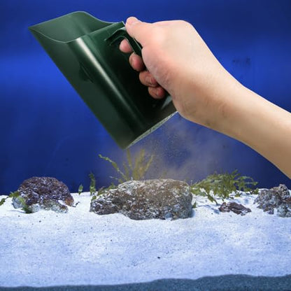 VICASKY Fish Tank Cleaning Tool Plastic Sand Scooper with Water-Permeable Design Aquarium Sediment Shovel for Substrate Maintenance and Gravel Removal in Home Aquariums