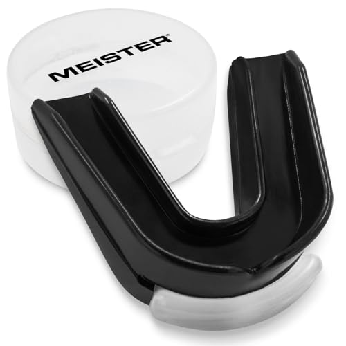 Meister Moldable Double Mouth Guard w/Case - Black | Custom-fit design, upper and lower teeth protection for MMA, boxing and contact sports - color: Black