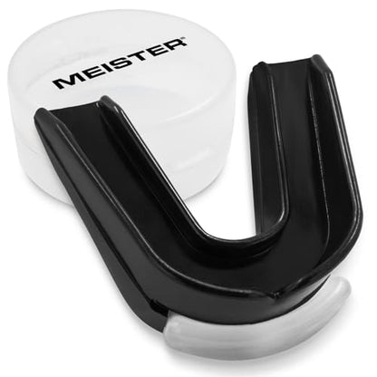 Meister Moldable Double Mouth Guard w/Case - Black | Custom-fit design, upper and lower teeth protection for MMA, boxing and contact sports - color: Black
