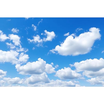 Blue Sky Aquarium Background Tiny Cloudy Cumulus Fish Tank Background White Clouds in Clear Blue Sky Reptile Tank Backgrounds Cloudy Blue Skys Reptile Enclosure Backgrounds Wallpaper Poster 36x18in - color: Blue_White, size: 36(W)x18(H)inches/ 90(W)*45cm(