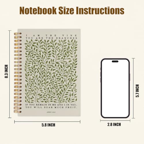 Likjad Christian Spiral Notebook Journal 5.5x8.3, Botanical Bible Scripture Journals for Writing, Religious Christian Gifts for Women, Bible Verse Hardcover Notebooks for Note Taking - color: Botanical Bible