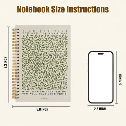 Likjad Christian Spiral Notebook Journal 5.5x8.3, Botanical Bible Scripture Journals for Writing, Religious Christian Gifts for Women, Bible Verse Hardcover Notebooks for Note Taking - color: Botanical Bible