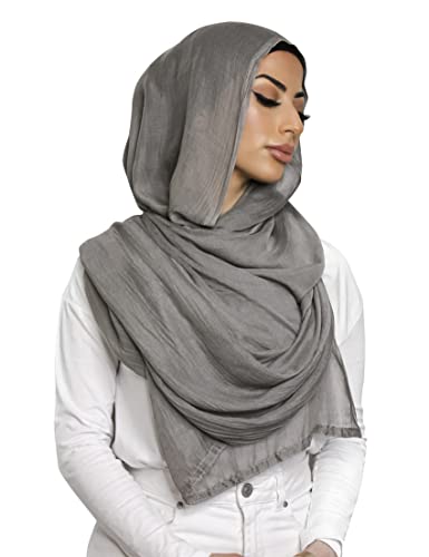 Txameru Women's Viscose Cotton Hijab Scarf - color: Cloud