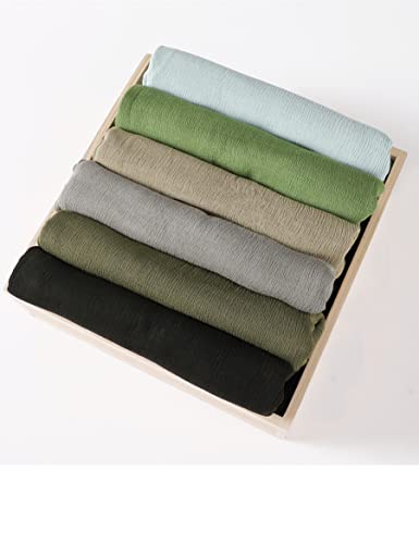 Txameru Hijab Scarf for Women - Muslim Rayon Crinkle With Fringe Edge - color: Light Mint