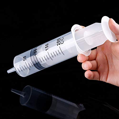 Frienda 4 Packs Syringes Without Needles,200 Ml | Large Plastic Measuring Tools for Food, Horse Care, Lab Dispensing, Graduated Markings, Reusable Multipurpose Applicators - size: 200 ml