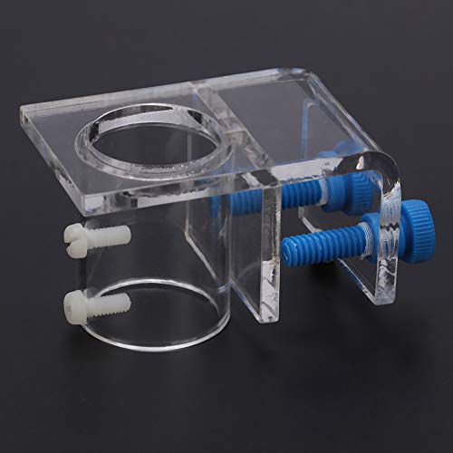 2 PCS Acrylic Aquarium Pipe Clip Clamp Holder, Transparent Acrylic Water Tube Soft Pipe Fixture for Fish Tank Aquarium Holding Doing Pump Soft Hose (Single Hole) - size: Single Hole