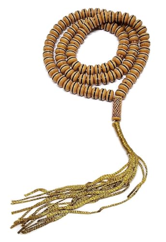 Islam Tasbih 99 Beads 8 mm. AMN-409 Muslim Prayer dhikr Misbaha Rosary with Beautiful Decorated Tassel Eid Ramadan Gift (Orange) - color: Orange