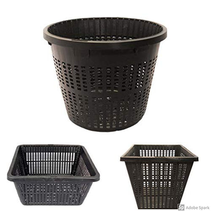 Small Water Garden Pond Aquatic Plastic Mesh Planting Basket Kit, Variety of 8 Pond Plant or Flower Planter Pots for Aquaponics, Hydroponics Slotted Mesh | Value 8 Pack