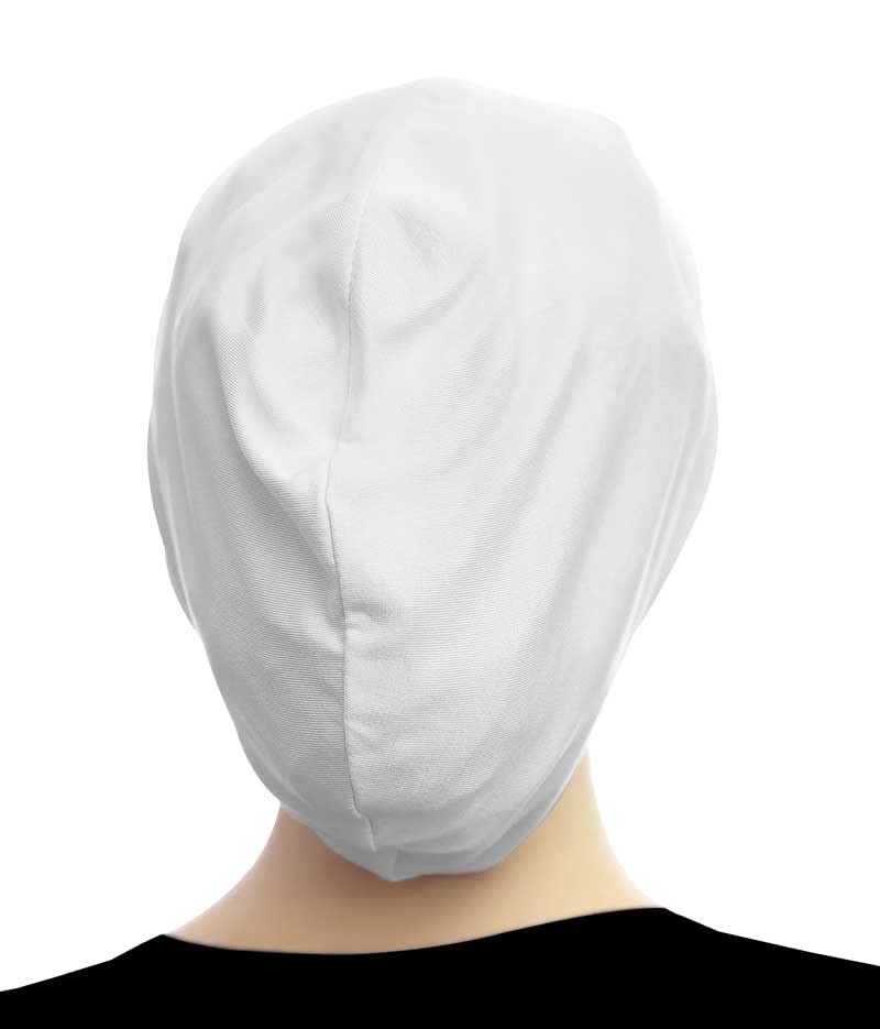 Women's Snood Cap Cotton Beanie Large Hijab Chemo Undercap (Winter Blue)