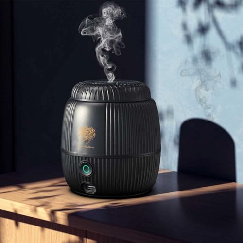 Portable USB Smart Incense Burner, Rechargeable Mini Arabic Electric Oud Scent Holder, Electronic Bukhoor Diffuser for Home, Office, Car, Ramadan & Eid Gifts