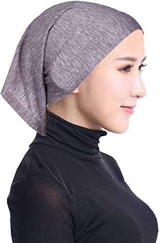 5 Pack Mini Hijab Bonnet Caps Solid Color Muslim Tube Underscarf Headwear Turban Hat Headwrap Cover - color: Set 2