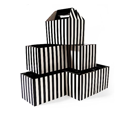 Happyhiram 40 Pack Black Striped Large Gable Boxes, 9x6x6 Inch - color: Black Stripes, size: 1 Count (Pack of 40)