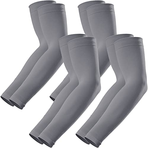 GOUNOD Arm Sleeves for Men Women,Compression Sleeves to Cover Arms for Men Working,Sun Sleeves for Men UV Protection - color: 4 Pairs Dark Grey