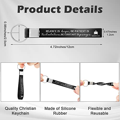Sureio 21 Pcs Christian Keychains for Men Church Bible Verse Keychains Religious Silicone Inspirational Gift for Men Women Church Pastor Coach