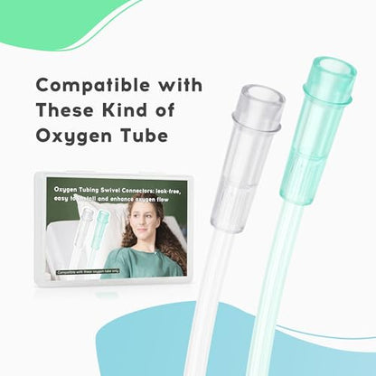Oxygen Tubing Swivel Connectors – 20-Pack Leak-Proof 360-Degree Rotatable Oxygen Tube Connectors, Oxygen Connector Avoid Tangles - size: 20 pack