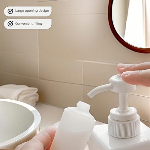 Chinshwehaw Portable Travel Bottles Set, Silicone Squeeze Containers, White, 3-Pack (30ml, 60ml, 100ml), Leakproof, Wide Mouth Design, BPA-Free, TSA Approved for Toiletries, Shampoo, Lotion (White)