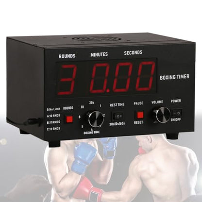 Professional Gym Timer with Led Display and Adjustable Sound Classic Boxing Interval Timer Selectable Training Time for Muay Thai (Red) - color: Red