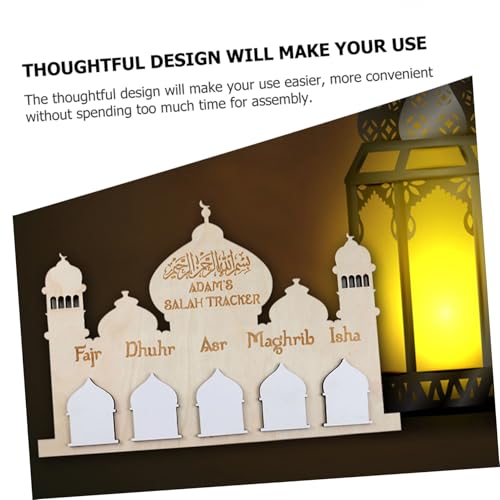 Ramadan Decorative Calendar Wooden Eid Mubarak Wall Hanging Ornament for Home Decor Countdown to Eid for Ramadan Decorations and Festive Atmosphere