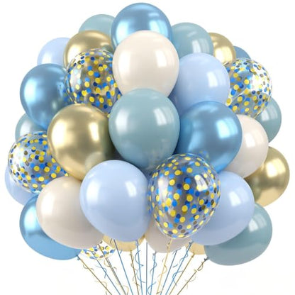 Paready Blue Gold Balloons, 60 Pcs Party Balloons for Boys Graduation - color: Blue Gold
