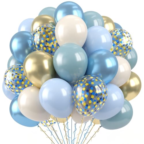 Paready Blue Gold Balloons, 60 Pcs Party Balloons for Boys Graduation - color: Blue Gold