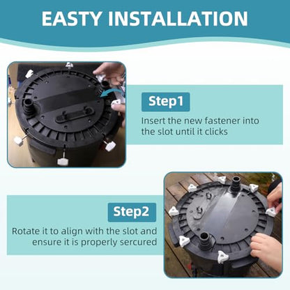 Canister Filter Lid Fastener Compatible with Fluval FX2 FX4 FX5 FX6 Canister Filters, A20215 Lock Nut Clamp Lid Fastener for Aquarium Filter, 2 Pack