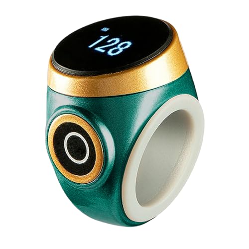 Tasbih Counter Zikr Rings, Smart Tasbeeh, Electronic Digital Tasbih Rings, Finger for Muslims, Prayer, Reminder, Home - color: emerald