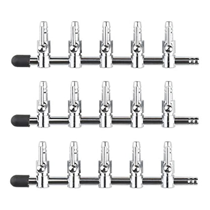 Aquarium Fish Tank Air Flow Control Lever Pump 5 Way Inline Manifold Air Flow Pump Tubing Splitter Lever Control Valve 3-Pack