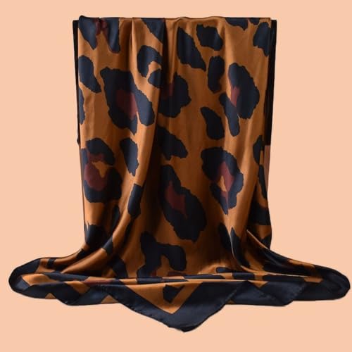 Head Scarf Hair Neck Scarves for Women Purse Bag Scarfs for Handbag Silky Satin Square Headscarf Fashion Hair Bandanas - color: Coffee 2
