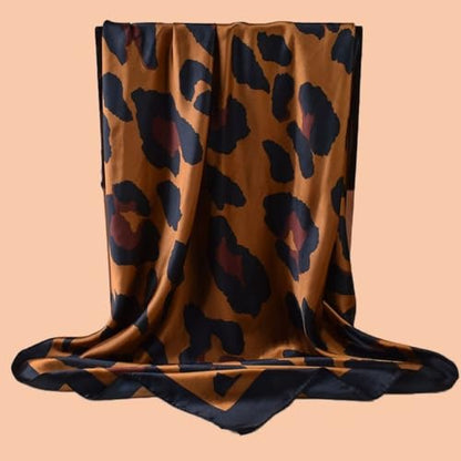 Head Scarf Hair Neck Scarves for Women Purse Bag Scarfs for Handbag Silky Satin Square Headscarf Fashion Hair Bandanas - color: Coffee 2