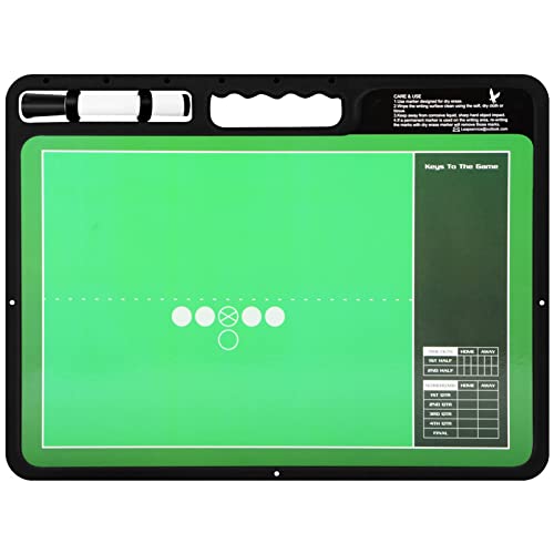LEAP Coach Board Premium Tactical Clipboard Two Sides with Full & Half Court Dry Erase Marker Board for Basketball, Baseball, Soccer, Football, Hockey - color: Football