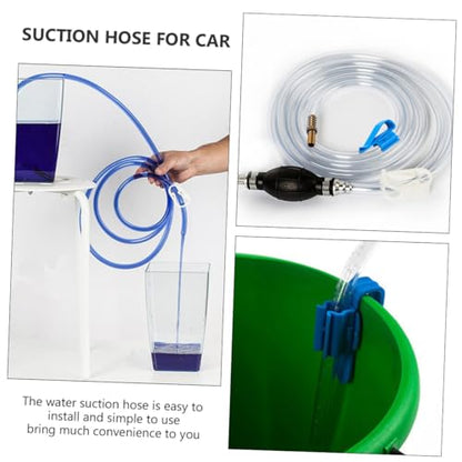 FOMIYES Manual Suction Hose Set for Car and Aquarium, Siphon Pump Tube with Oil Guide, Water and Fuel Transfer Hose for Automotive and Fish Tank Use
