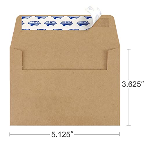 ValBox A1 Invitation Envelopes 100 Qty - 3.5 x 5" Brown Envelopes Self Seal for Invitations, Wedding, Baby Shower, Small Gift Cards, Thank You Notes, RSVP - 5.125 x 3.625 Inches - color: Brown, size: A1 (5.125 x 3.625 Inches)