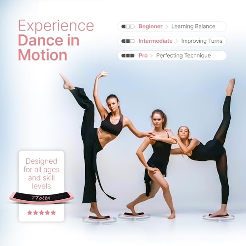 Turn Board for Dancers and Skaters, Ballet and Figure Skating Spinner | Off-ice trainer to improve spins, turns and balance for ballet, ice skating, cheer and gymnastics, all levels - color: Pink Premium