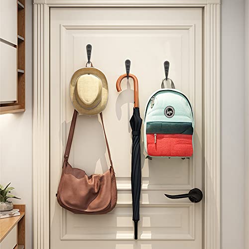 15-Pack Black Wall Mount Hooks for Hanging Coats & Towels | Screw-in Hangers with 30 Screws for Keys, Robes, Scarves, Bags, Caps & Mugs - color: 15PCS Black Hooks