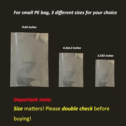 Geoyee 200ct 4x6 Inches Flat Open End Clear Plastic Poly Bags 1.6 Mil, Small Poly Bags for Office Storage, Screws packaging, Metal Accessories, Fruit, Food (4x6-200pcs) - size: 4.3x6.3 inches