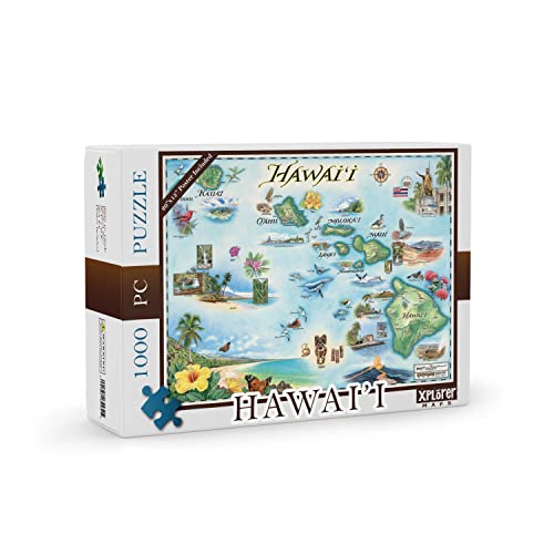Hawai'i State Map Cardboard Jigsaw Puzzle - 1000 Pieces - color: Hawai'i